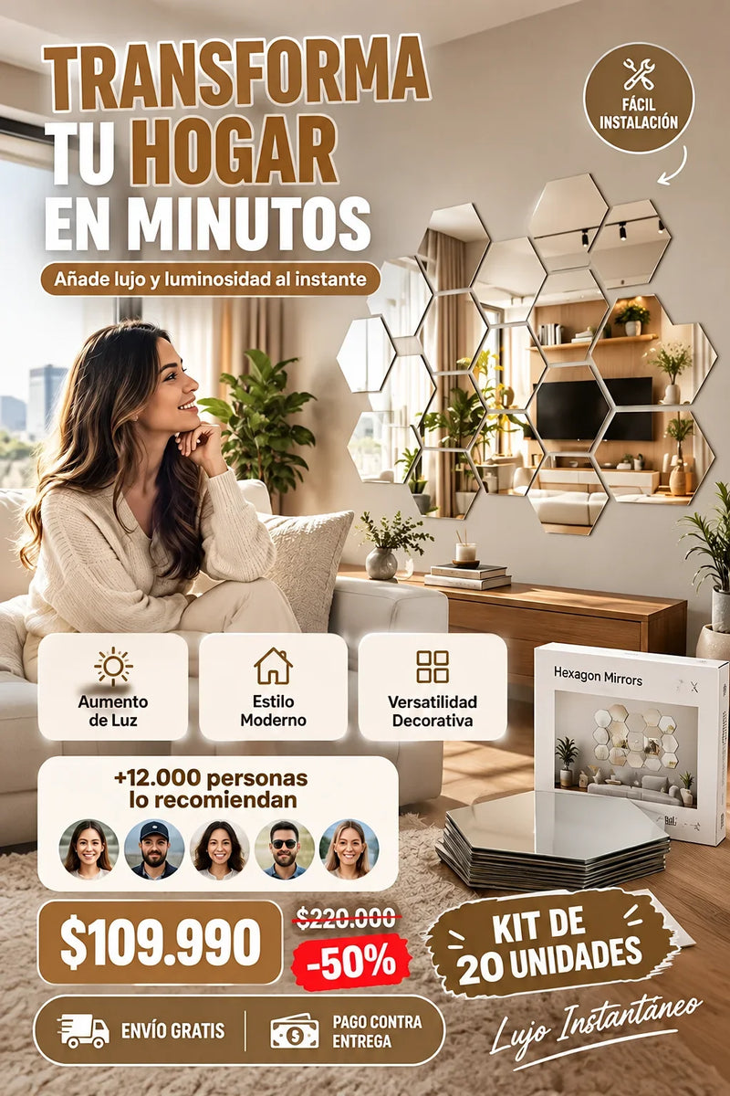 Espejos Hexagonales Decoracion Premium